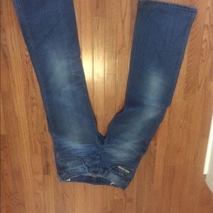 Diesel jeans, wide leg.  Super comfortable